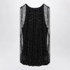 Sportmax Black mesh top with crystals