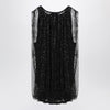 Sportmax Black mesh top with crystals