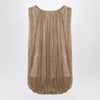 Sportmax Camel mesh top with crystals