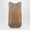 Sportmax Camel mesh top with crystals