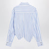 Sportmax Striped cotton poplin shirt in light blue