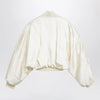 Sportmax Ivory pleated satin bomber jacket