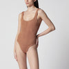 Hunza G. HUNZA G Square Metallic Cocoa one-piece swimsuit
