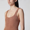 Hunza G. HUNZA G Square Metallic Cocoa one-piece swimsuit