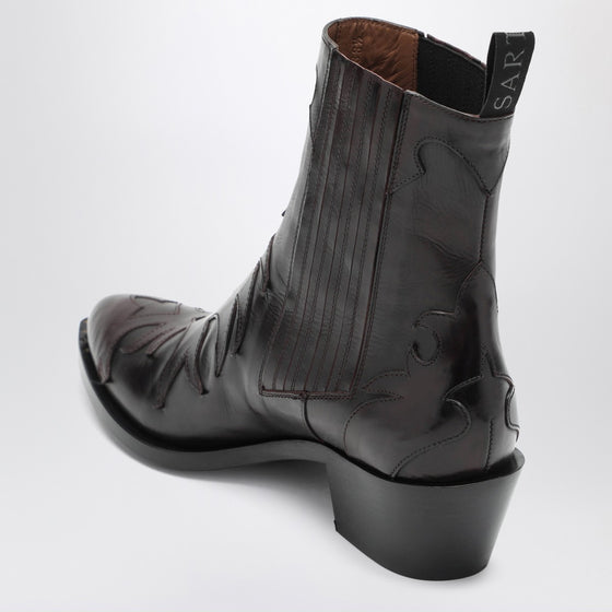 Sartore Burgundy Parma western ankle boot