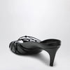 Jude Knotty black leather slide sandals