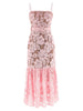 Self-Portrait Pink Crochet Lace Midi Dress