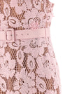 Self-Portrait Pink Crochet Lace Midi Dress