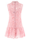 Self-Portrait Pink Lace Collared Dress