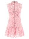 Self-Portrait Pink Lace Collared Dress
