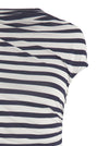 Self-Portrait Navy Stripe Jersey Maxi Dress