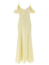 Self-Portrait Satin Striped Long Dress