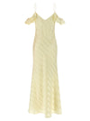 Self-Portrait Satin Striped Long Dress
