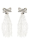 Self-Portrait Bow Beaded Waterfall Earrings