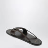 Jude Brown leather flip-flop sandals