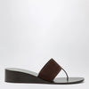 Jude Brown high-heel suede flip-flops