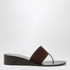 Jude Brown high-heel suede flip-flops