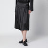 Durazzi Milano Dark grey glossy viscose pleated skirt