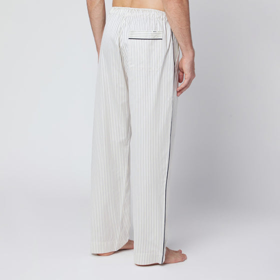 Tekla Brown and white striped pyjama trousers