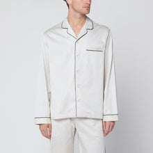  Tekla Brown and white striped pyjama shirt