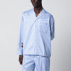 Tekla Light blue pajama shirt with white stripes