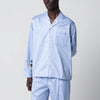 Tekla Light blue pajama shirt with white stripes