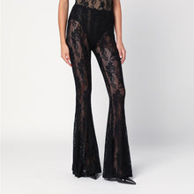  Norma Kamali Black flared lace trousers