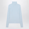 Sportmax Light blue jersey knit turtleneck sweater