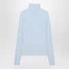 Sportmax Light blue jersey knit turtleneck sweater