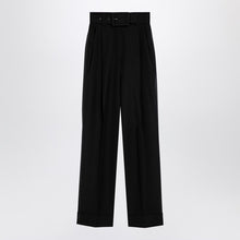  Max Mara Pianoforte Black Grain de Poudre wool trousers