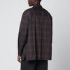 STUDIO NICHOLSON Navy blue and brown check shirt
