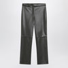 S Max Mara Dark green trousers in coated fabric
