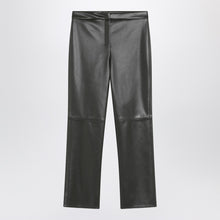  S Max Mara Dark green trousers in coated fabric