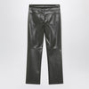 S Max Mara Dark green trousers in coated fabric