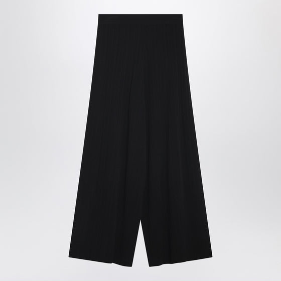 Weekend Max Mara Black viscose-knit trousers