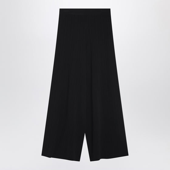 Weekend Max Mara Black viscose-knit trousers