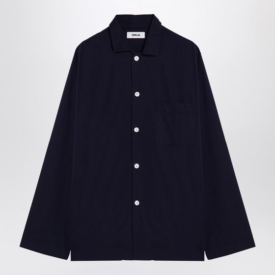 Tekla Navy blue pyjama shirt