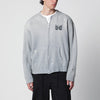 Needles Grey cotton "Deconstructed" zip-up sweatshirt