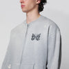 Needles Grey cotton "Deconstructed" zip-up sweatshirt