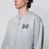 Needles Grey cotton "Deconstructed" zip-up sweatshirt
