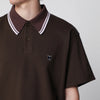 Needles Brown piqué polo shirt