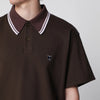 Needles Brown piqué polo shirt