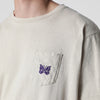 Needles Beige cotton T-shirt with embroidery