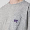 Needles Grey cotton T-shirt with embroidery