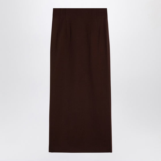 THE ANDAMANE Hot Chocolate Shelby maxi skirt in wool