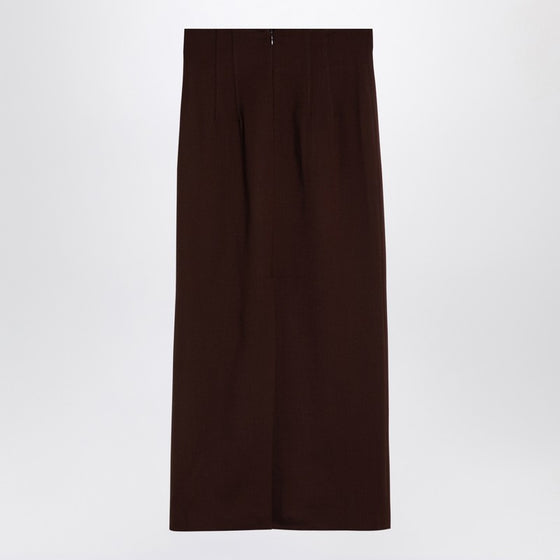 THE ANDAMANE Hot Chocolate Shelby maxi skirt in wool