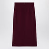 THE ANDAMANE Stephanie Burgundy wool-blend midi skirt