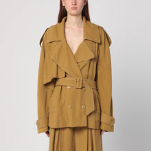  THE ANDAMANE Double-breasted overcoat in ochre yellow