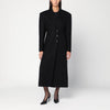 THE ANDAMANE Black long single-breasted coat in wool
