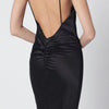 THE ANDAMANE Black Ninfea dress with back draping
